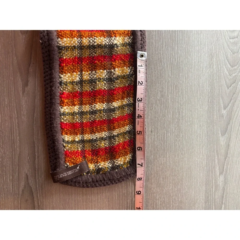 LRG Knits Striped‎ Scarf Multi-Color Orange Red Brown Textured Winter READ